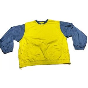 Adidas Reversible Track Jacket Windbreaker Mens Sz XL Yellow 3 Stripe Pullover